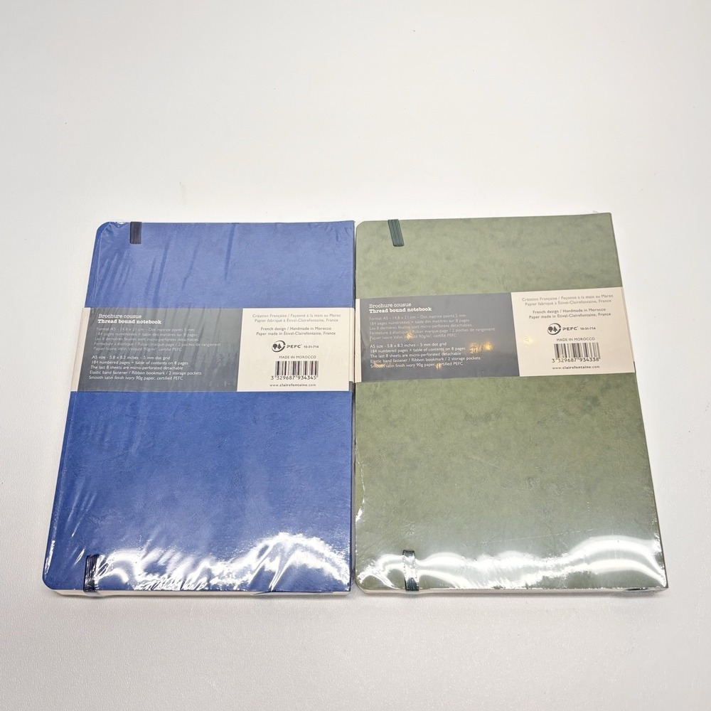2 Clairefontaine My Essential A5 Thread Bound Notebooks 96 Sheets Dot Grid - Picture 7 of 9